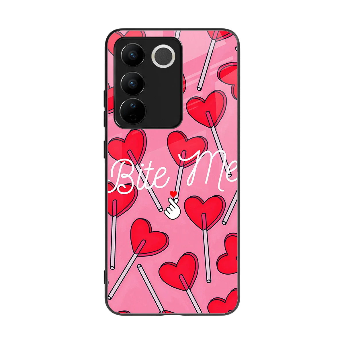 Bite Me back phone cover | glass case for vivo v27 5g
