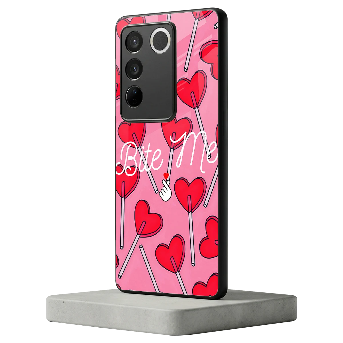 Bite Me vivo v27 5g mobile cover | shockproof glass phone case