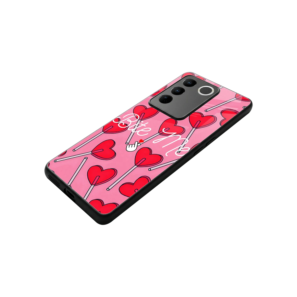 Bite Me stylish phone case for vivo v27 5g | glossy glass and slim fit