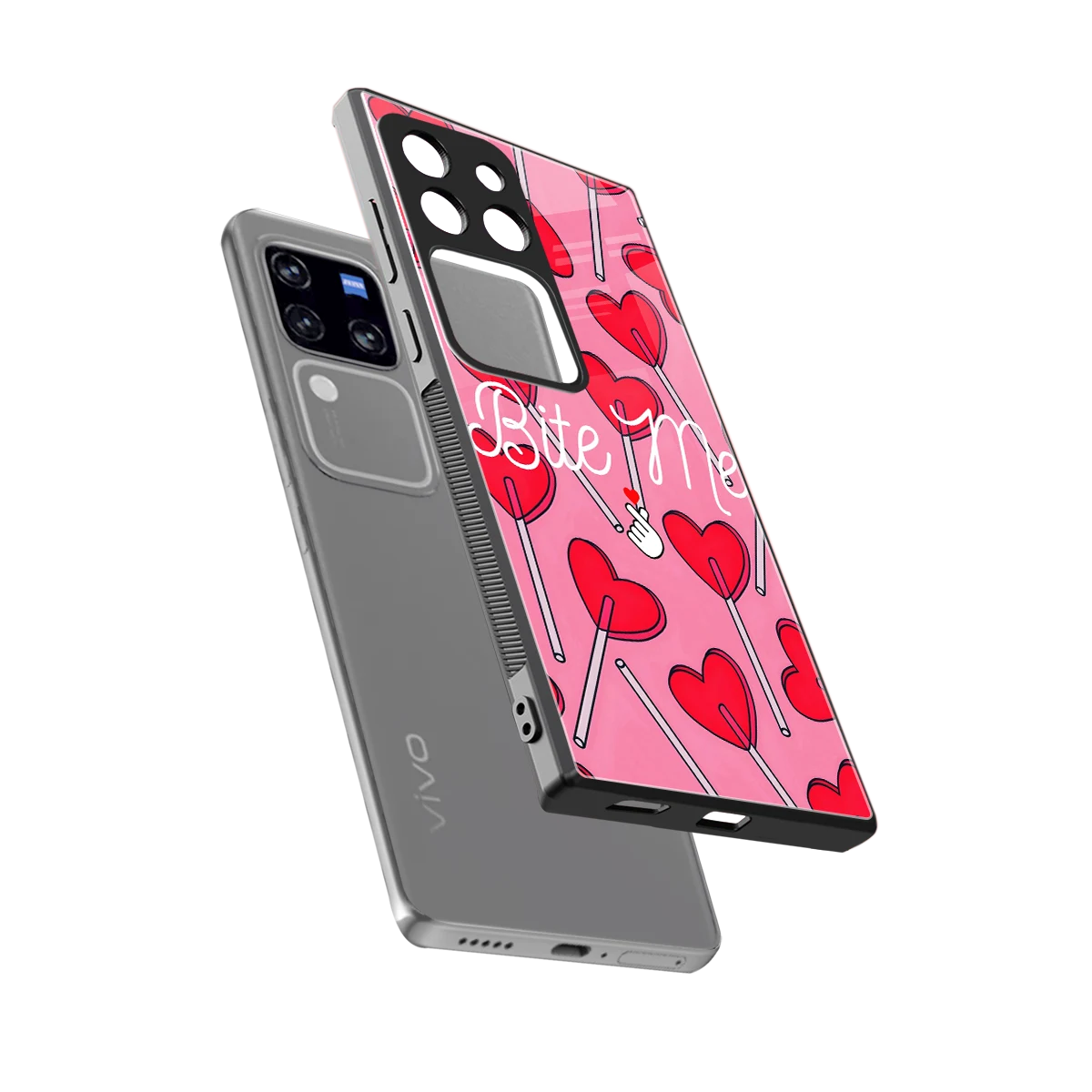 Bite Me sleekvivo v30 pro cover with tempered glass back and TPU edges