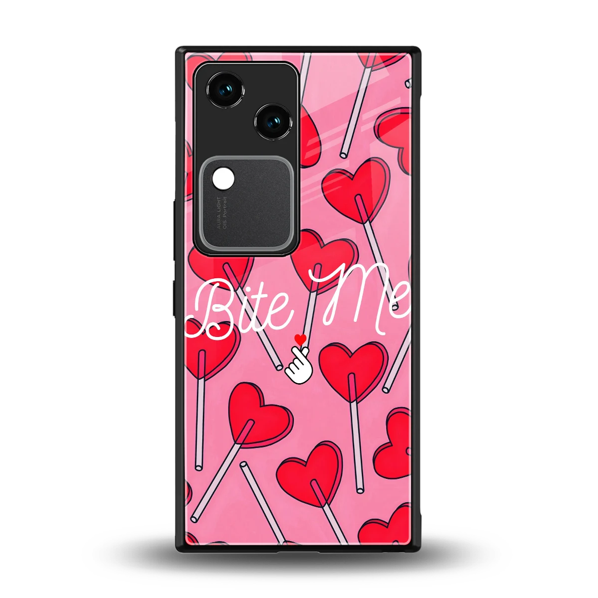 Bite Me back phone cover | glass case for vivo v30