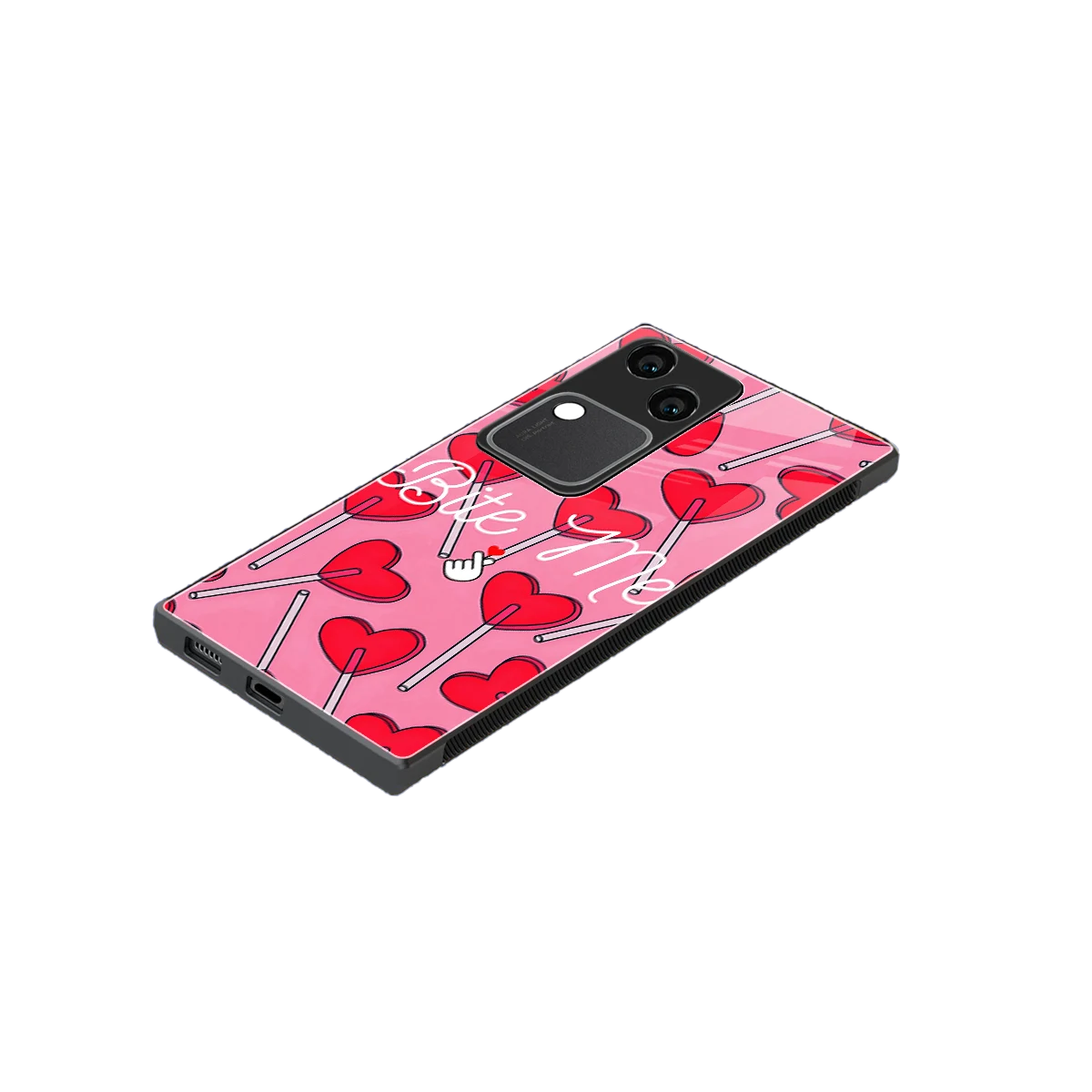 Bite Me stylish phone case for vivo v30 | glossy glass and slim fit