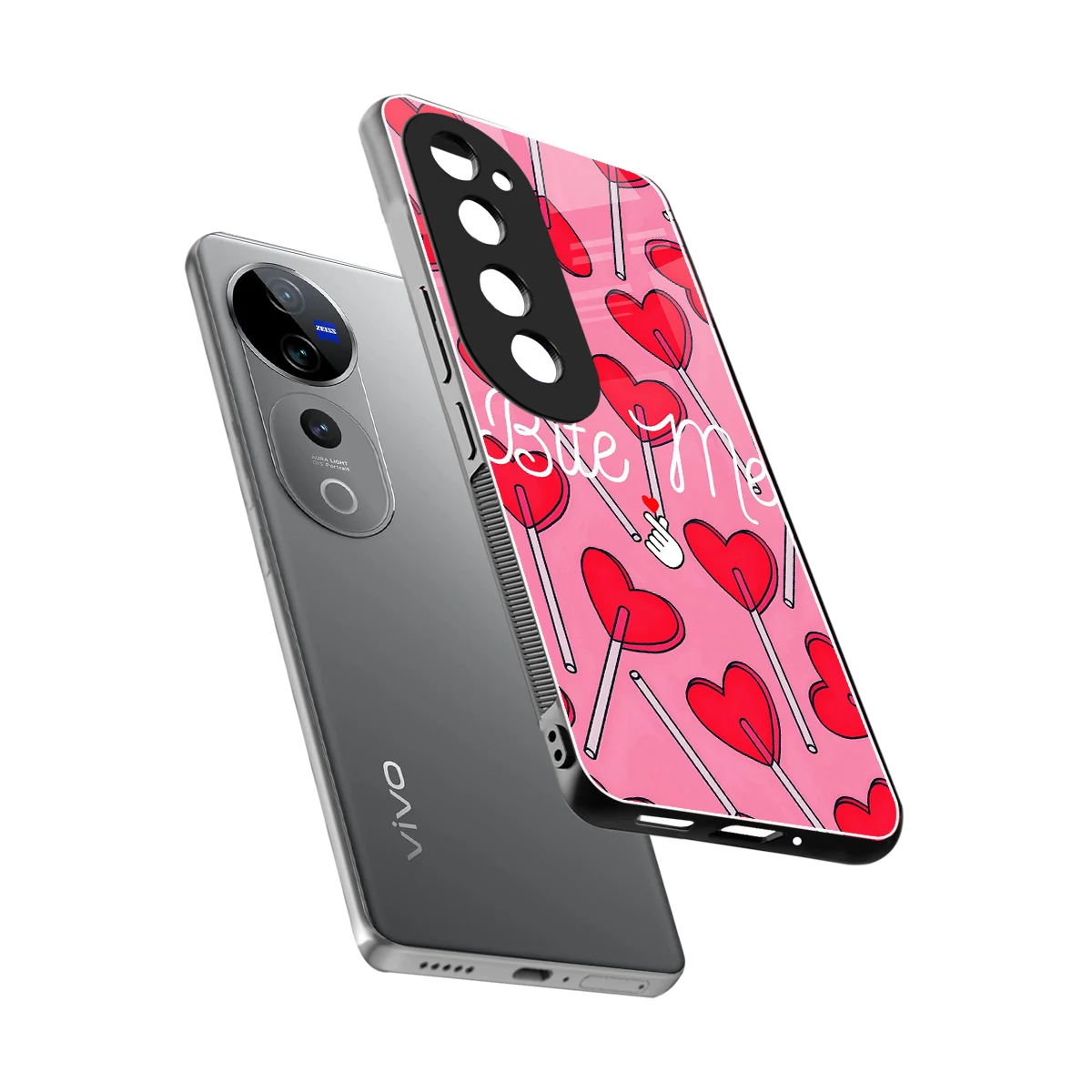 Bite Me sleek vivo v40 pro cover with tempered glass back and TPU edges