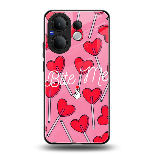 Bite Me back phone cover | glass case for vivo v60