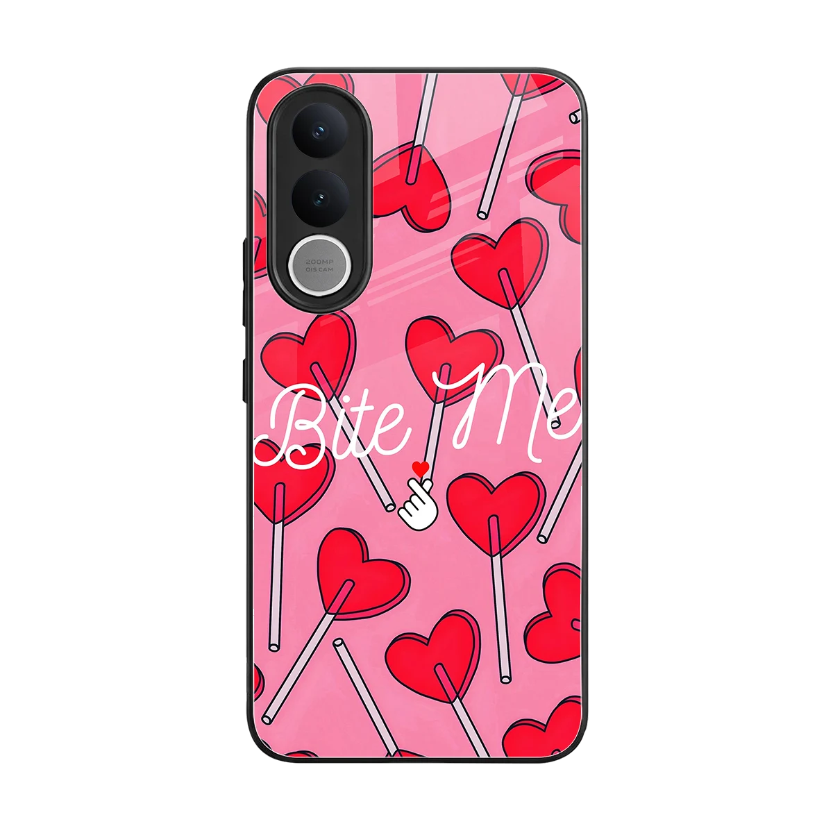 Bite Me back phone cover | glass case for vivo v70 fe