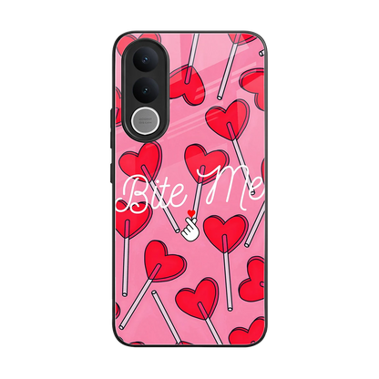 Bite Me back phone cover | glass case for vivo v70 fe