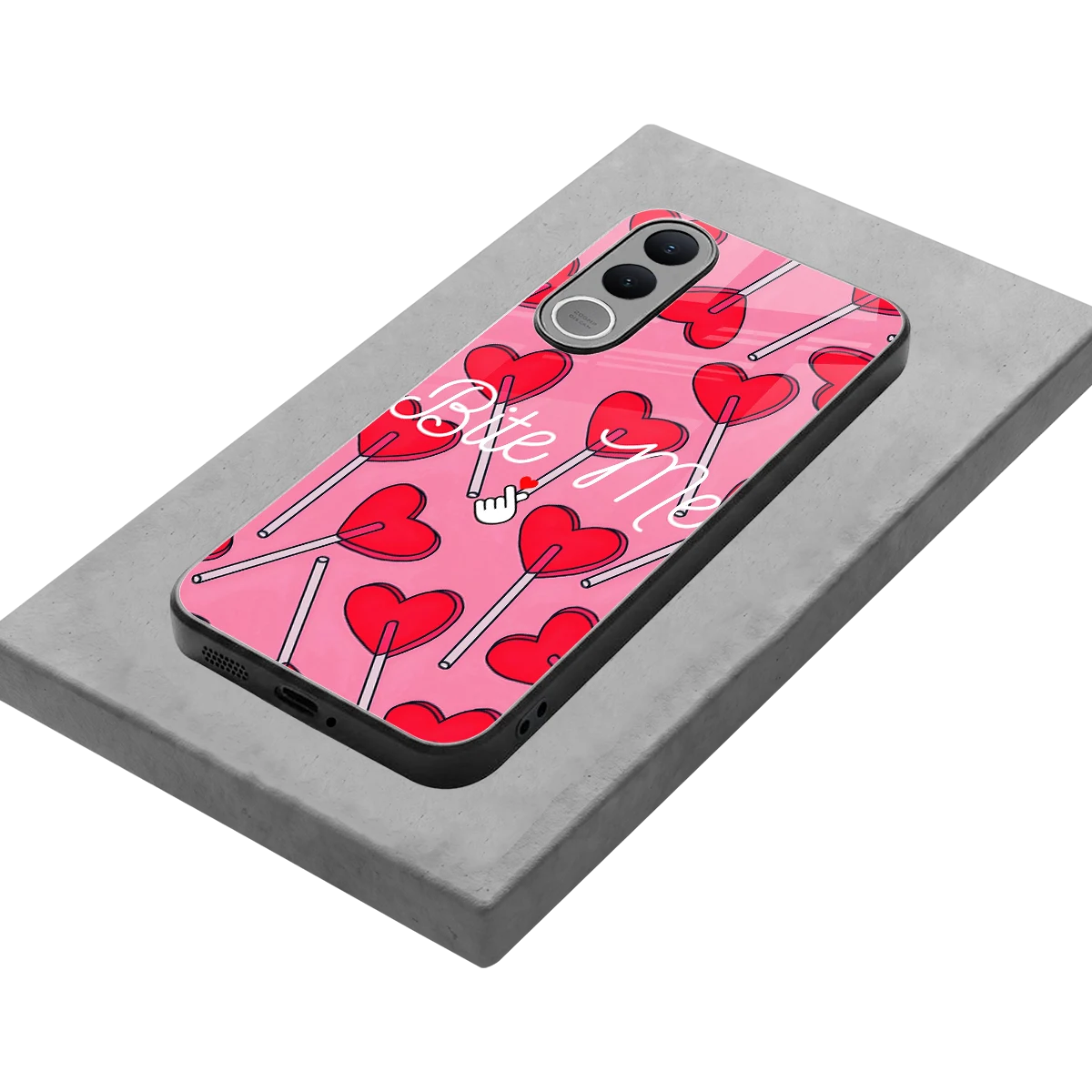 Bite Me stylish phone case for vivo v70 fe | glossy glass and slim fit
