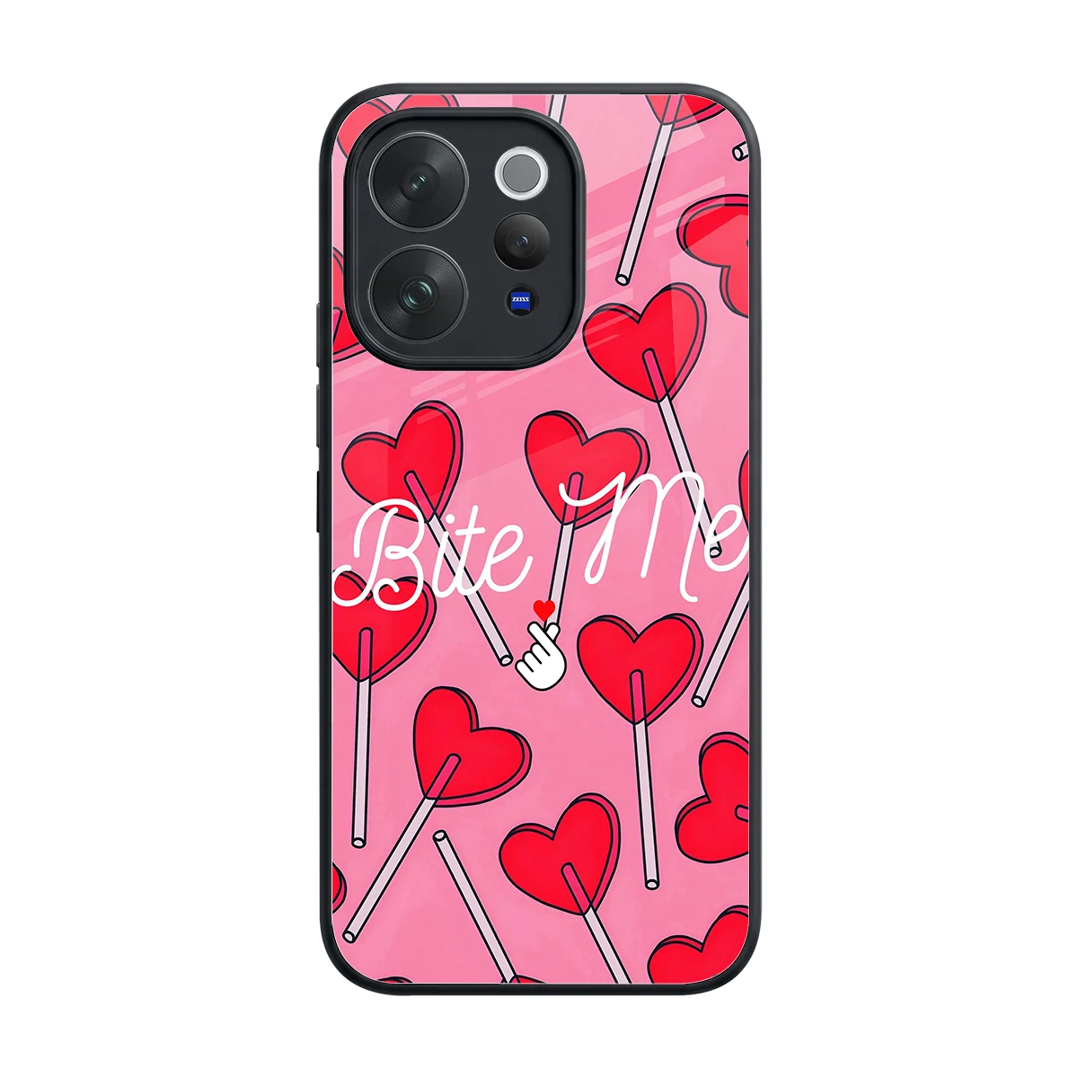 Bite Me back phone cover | glass case for vivo v70 elite
