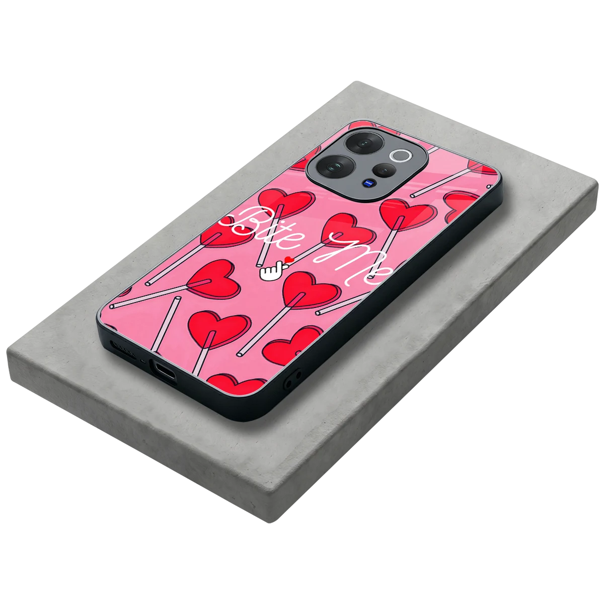 Bite Me stylish phone case for vivo v70 | glossy glass and slim fit