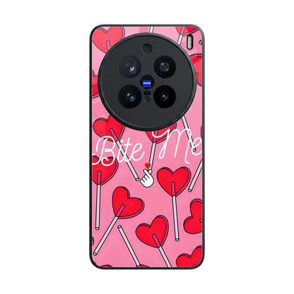 Bite Me back phone cover | glass case for vivo x200 pro
