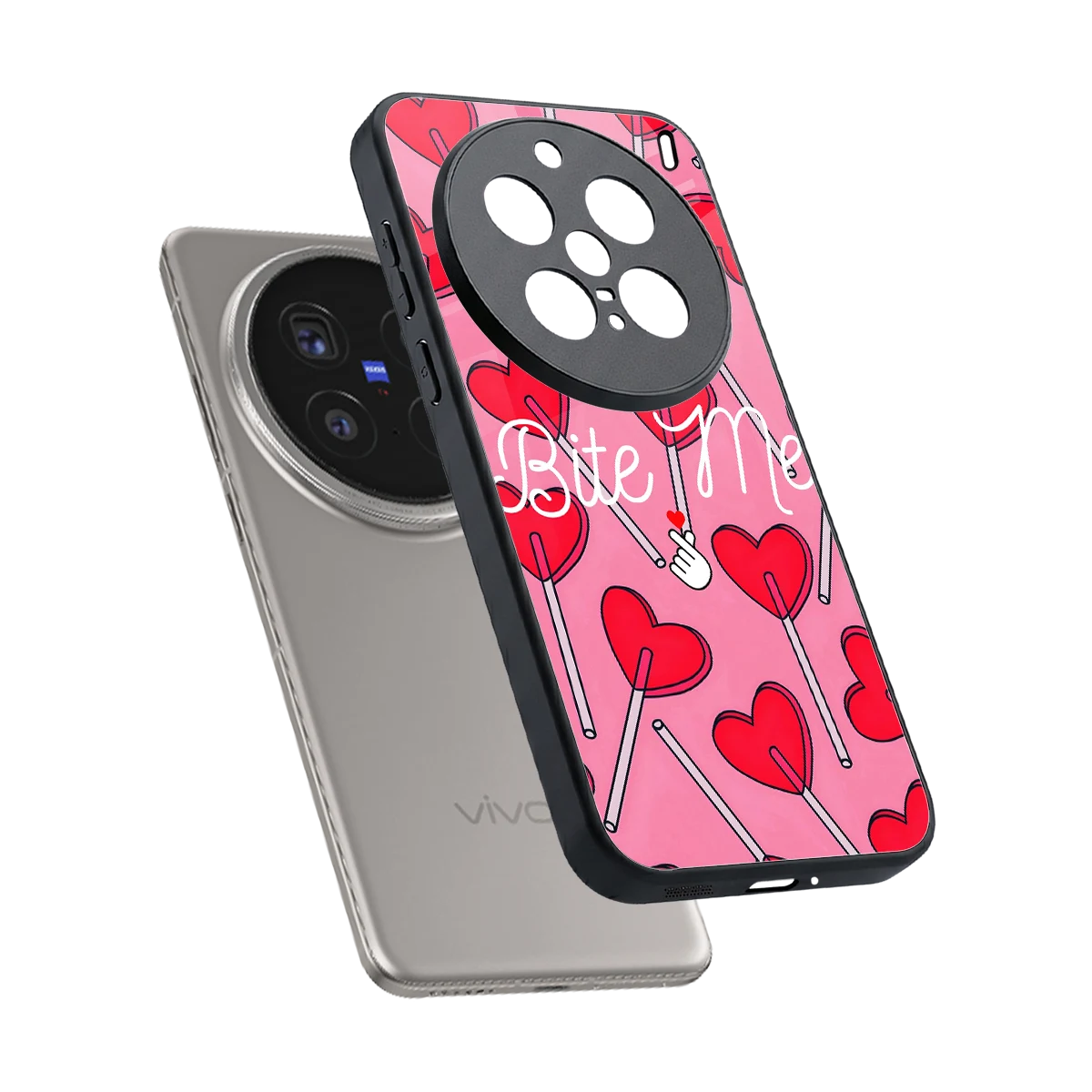 Bite Me sleek vivo x200 pro cover with tempered glass back and TPU edges