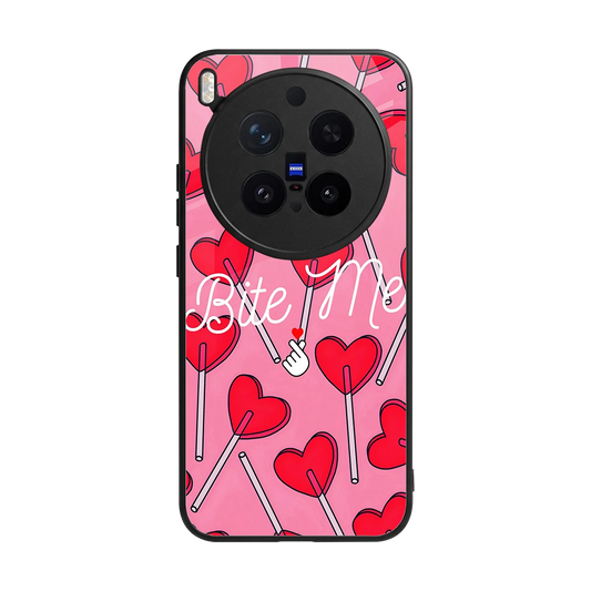 Bite Me back phone cover | glass case for vivo x300 pro