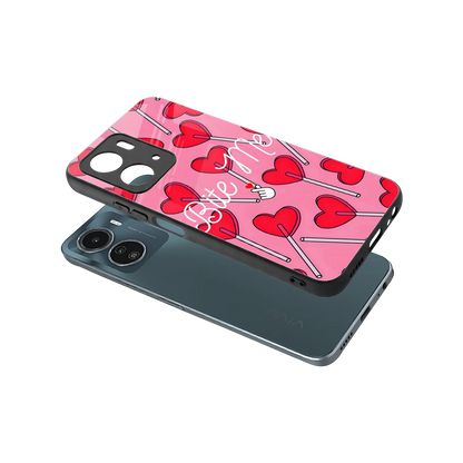 Bite Me sleek vivo y16 cover with tempered glass back and TPU edges
