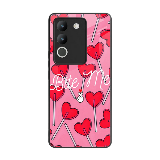 Bite Me back phone cover | glass case for vivo y200 5g