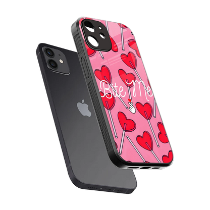 Bite Me sleek iphone 12 cover with tempered glass back and TPU edges