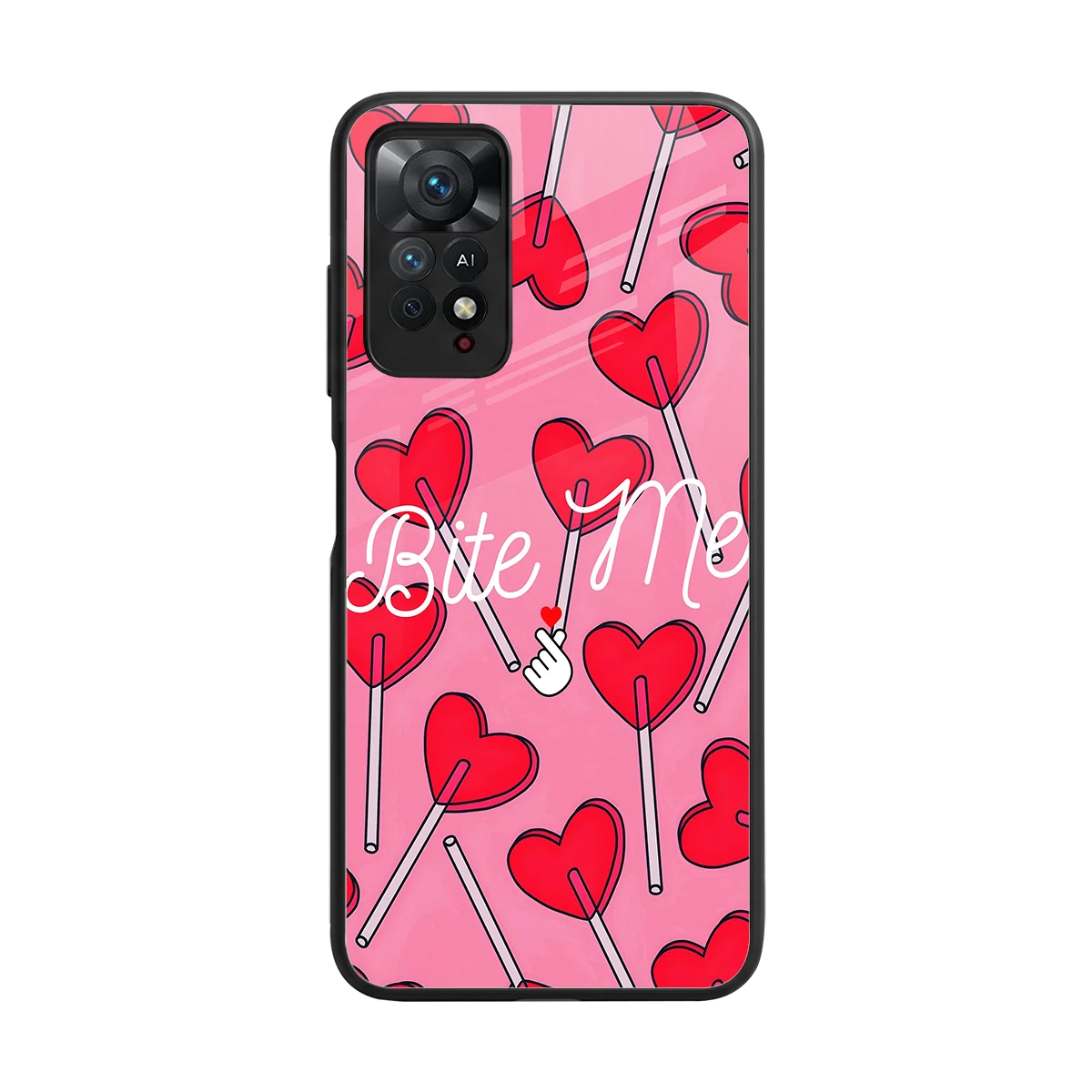 Bite Me back phone cover | glass case for redmi note 11 pro