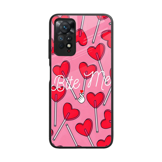 Bite Me back phone cover | glass case for redmi note 11 pro