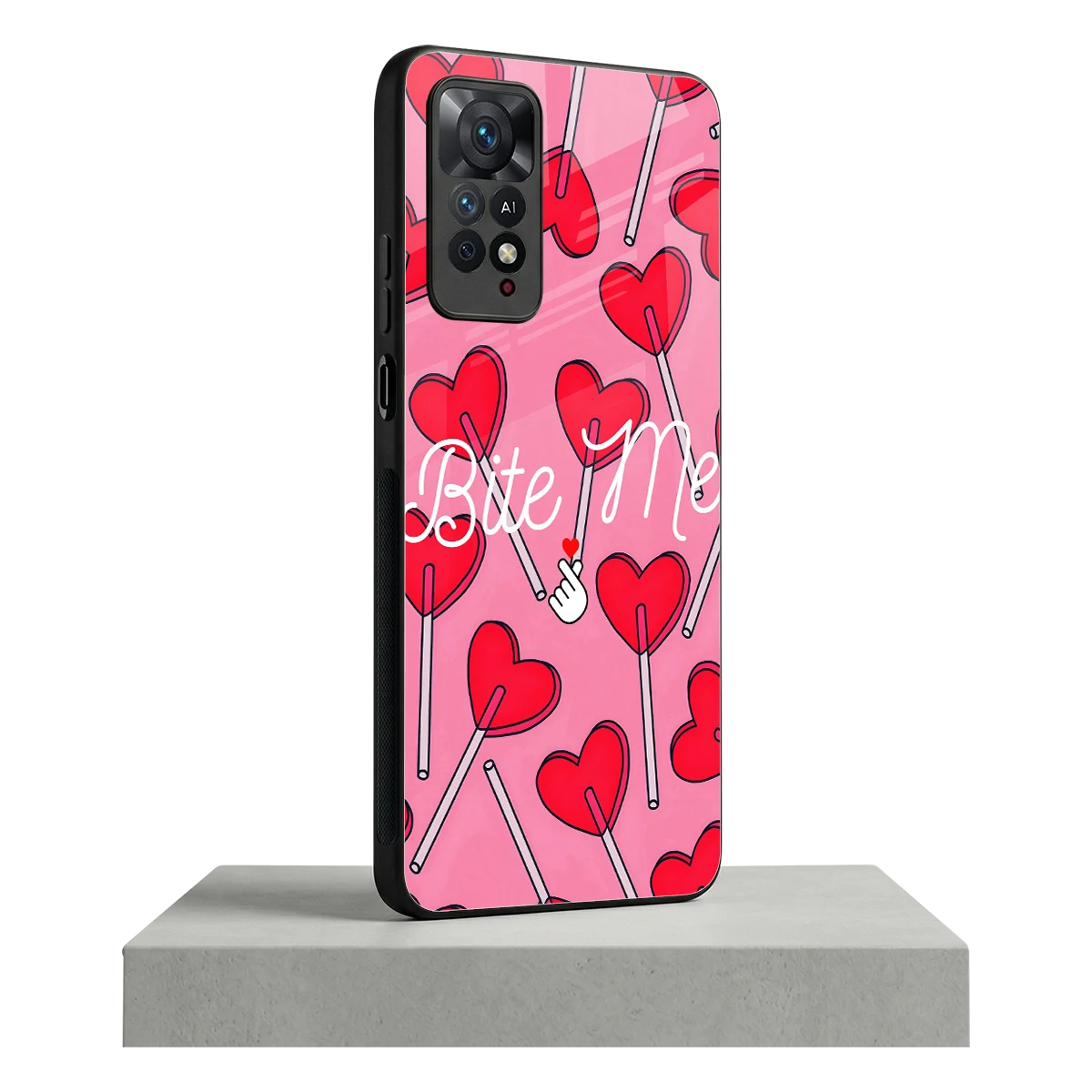 Bite Me redmi note 11 pro mobile cover | shockproof glass phone case
