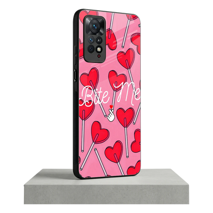 Bite Me redmi note 11 pro mobile cover | shockproof glass phone case