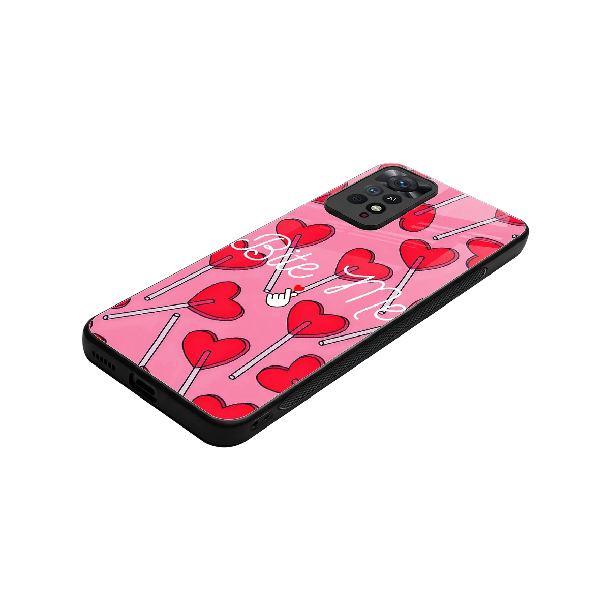 Bite Me stylish phone case for redmi note 11 pro | glossy glass and slim fit