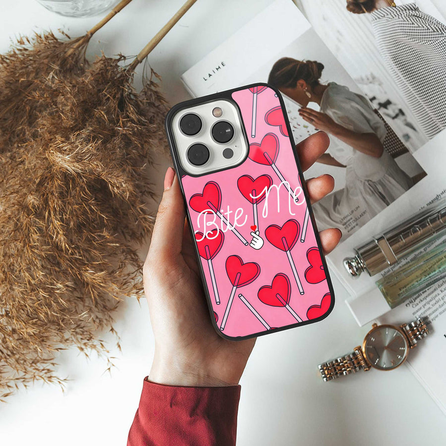 Bite Me Phone Case for Iphone 15 Pro | Glass Case