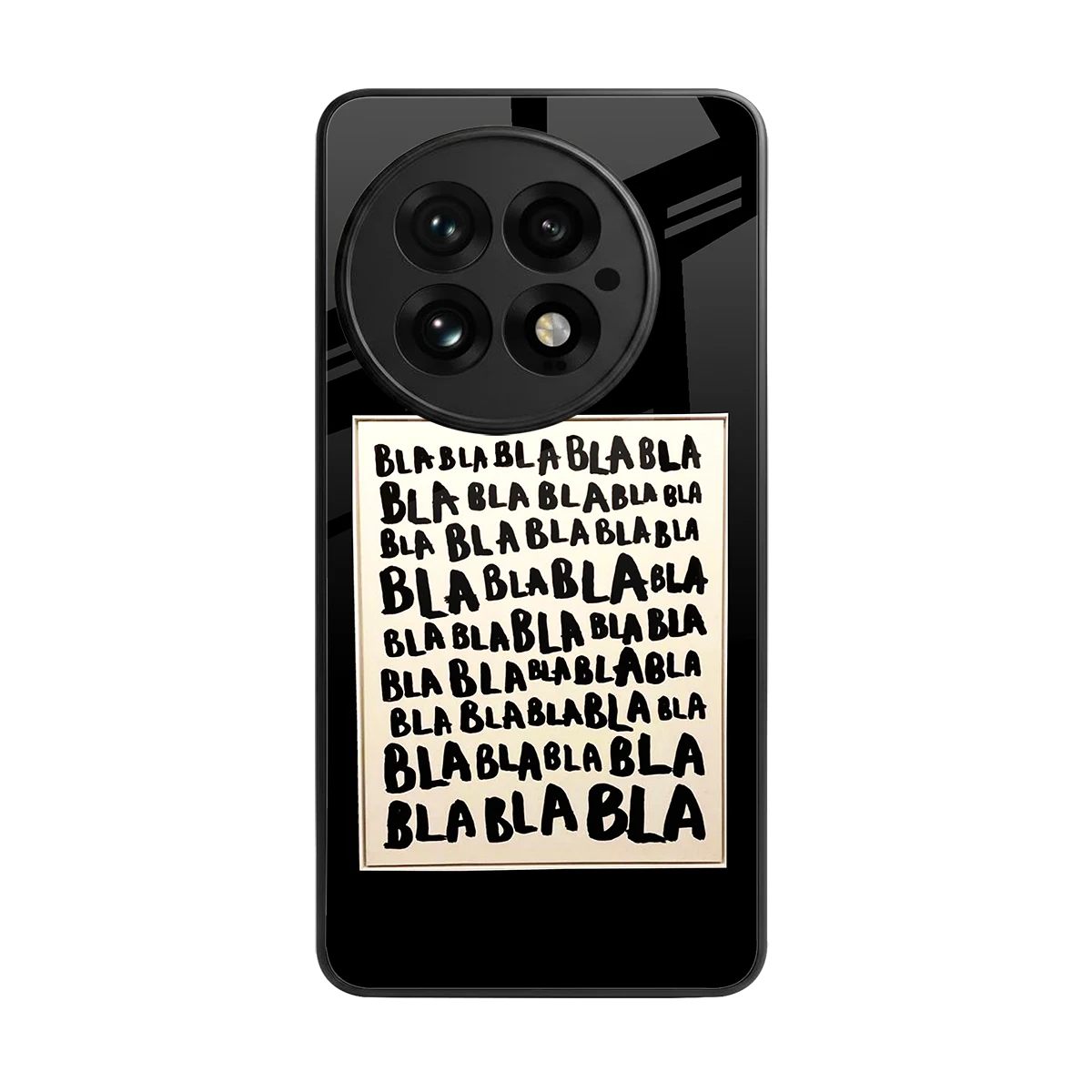 Bla Bla back phone cover | glass case for oneplus 13