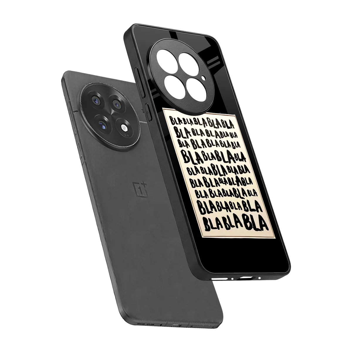 Bla Bla sleek oneplus 13 cover with tempered glass back and TPU edges
