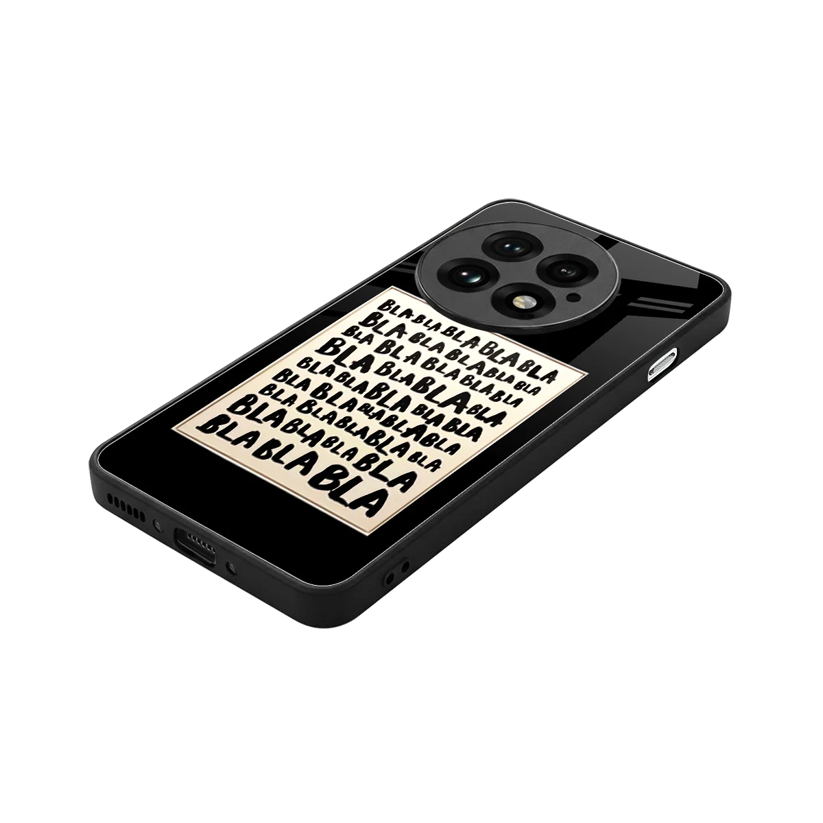 Bla Bla stylish phone case for oneplus 13 | glossy glass and slim fit