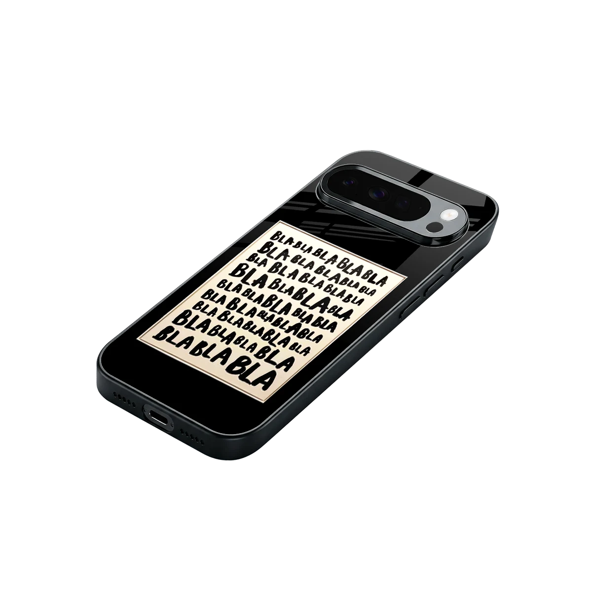Bla Bla stylish phone case for google pixel 10 pro xl | glossy glass and slim fit