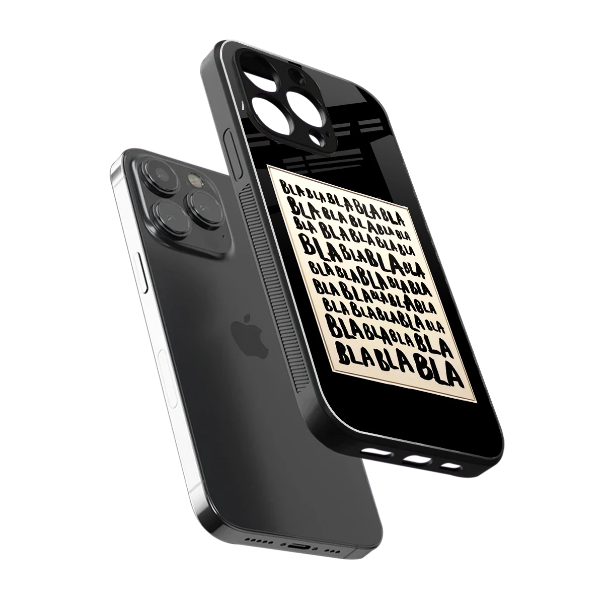 Bla Bla sleek iphone 13 pro cover with tempered glass back and TPU edges