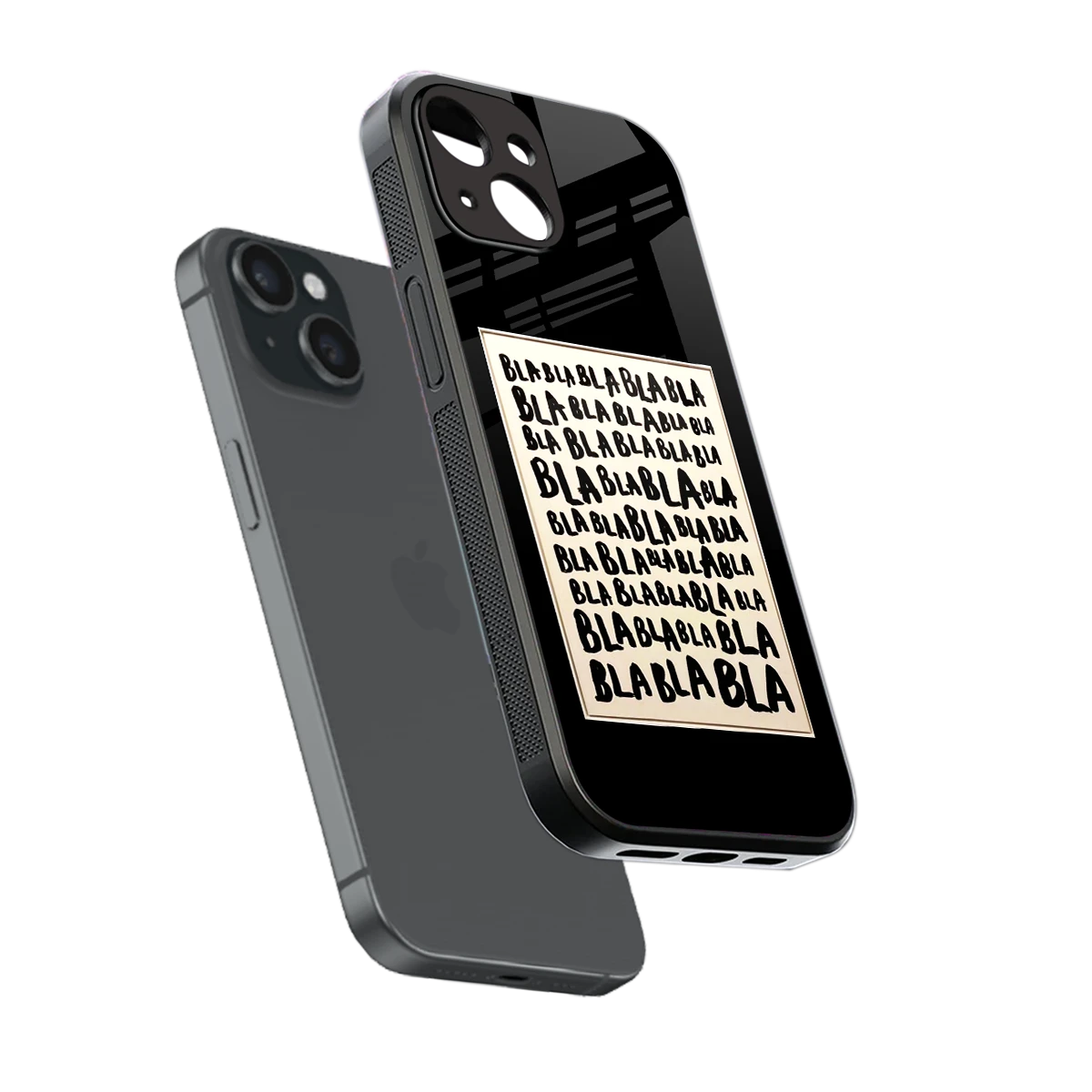 Bla Bla sleek iphone 13 cover with tempered glass back and TPU edges