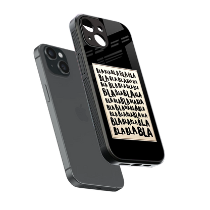 Bla Bla sleek iphone 13 cover with tempered glass back and TPU edges