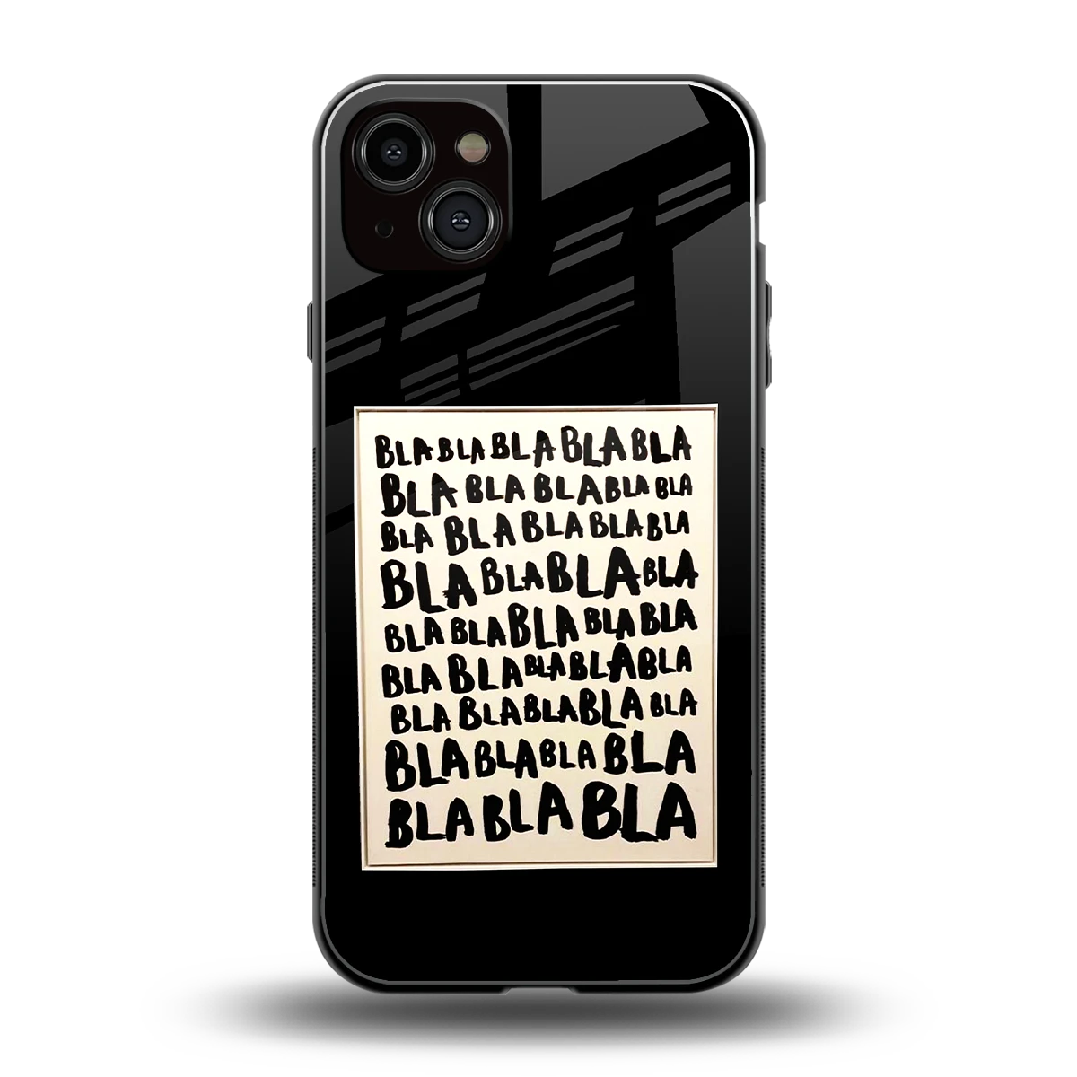Bla Bla back phone cover | glass case for iphone 15 plus