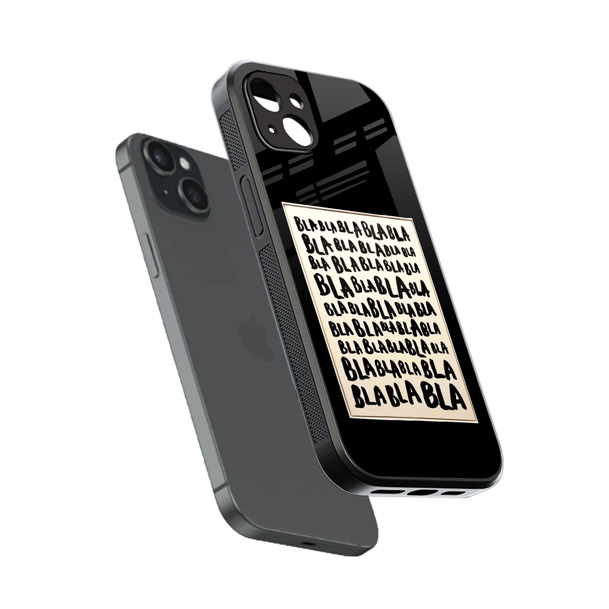 Bla Bla sleek iphone 15 plus cover with tempered glass back and TPU edges
