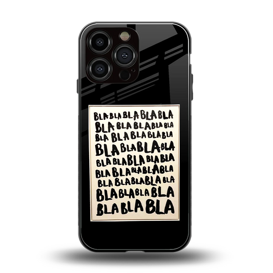 Bla Bla back phone cover | glass case for iphone 15 pro max