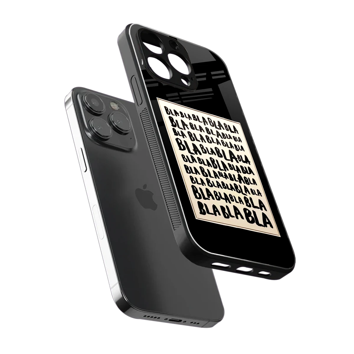 Bla Bla sleek iphone 15 pro max cover with tempered glass back and TPU edges