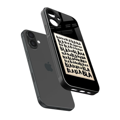 Bla Bla sleek iphone 16 plus cover with tempered glass back and TPU edges