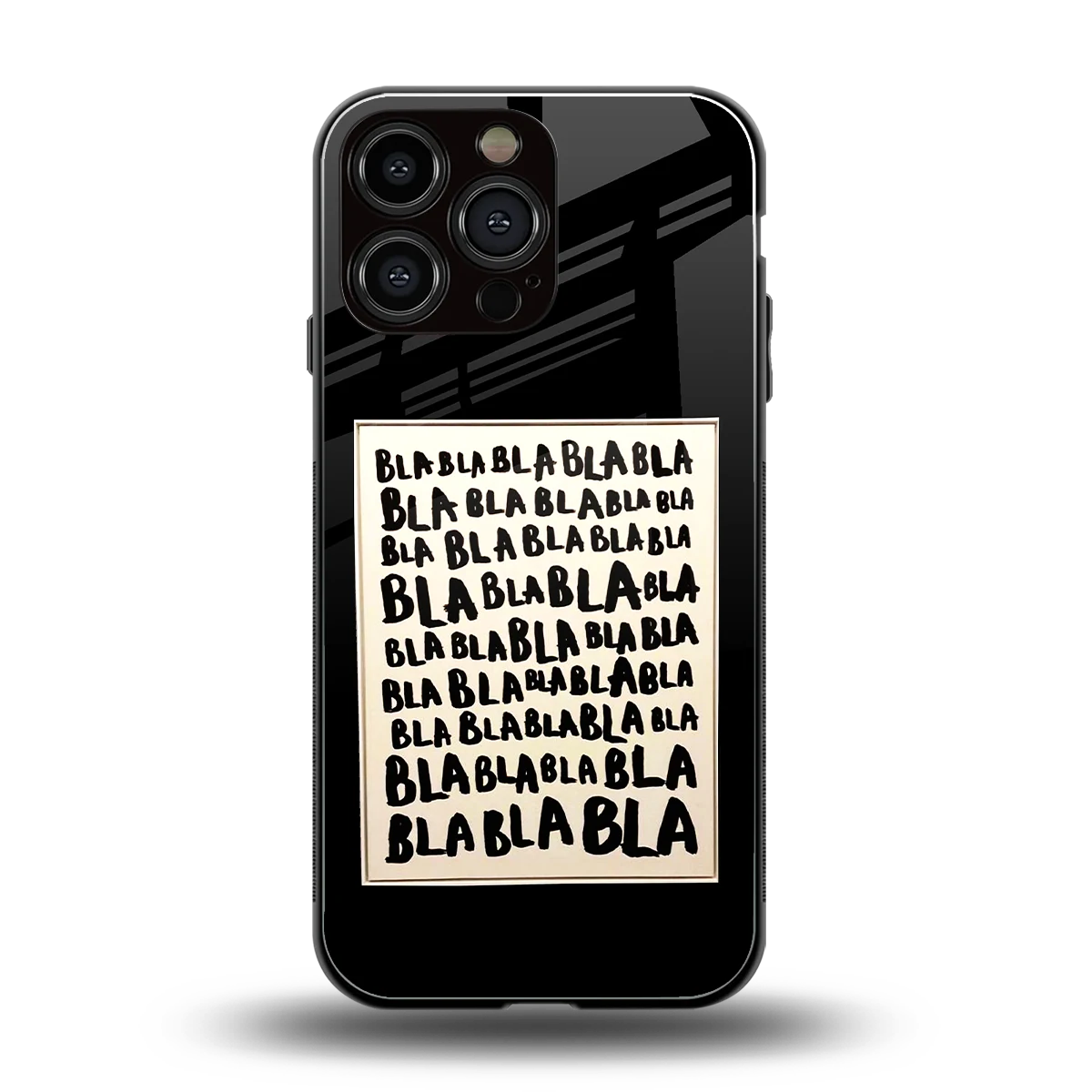 Bla Bla back phone cover | glass case for iphone 16 pro max