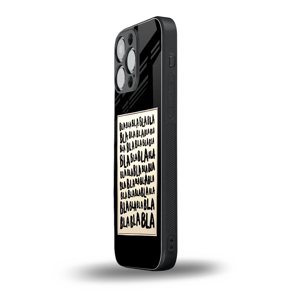 Bla Bla iphone 16 pro max mobile cover | shockproof glass phone case