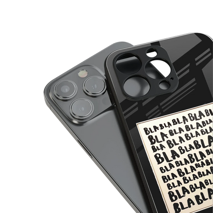 Bla Bla stylish phone case for iphone 17 pro max | glossy glass and slim fit