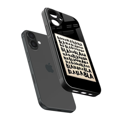 Bla Bla sleek iPhone 16 cover with tempered glass back and TPU edges