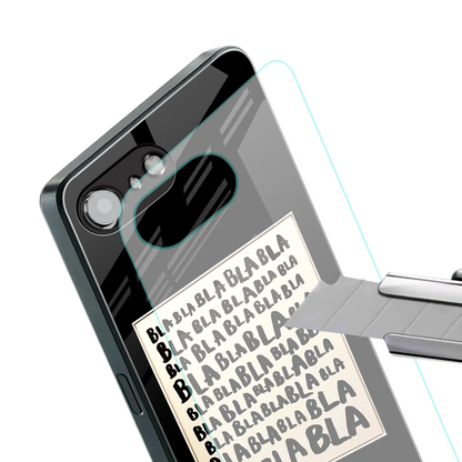 Bla Bla stylish phone case for iphone 16e | glossy glass and slim fit