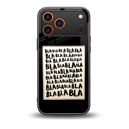 Bla Bla back phone cover | glass case for iphone 17 pro