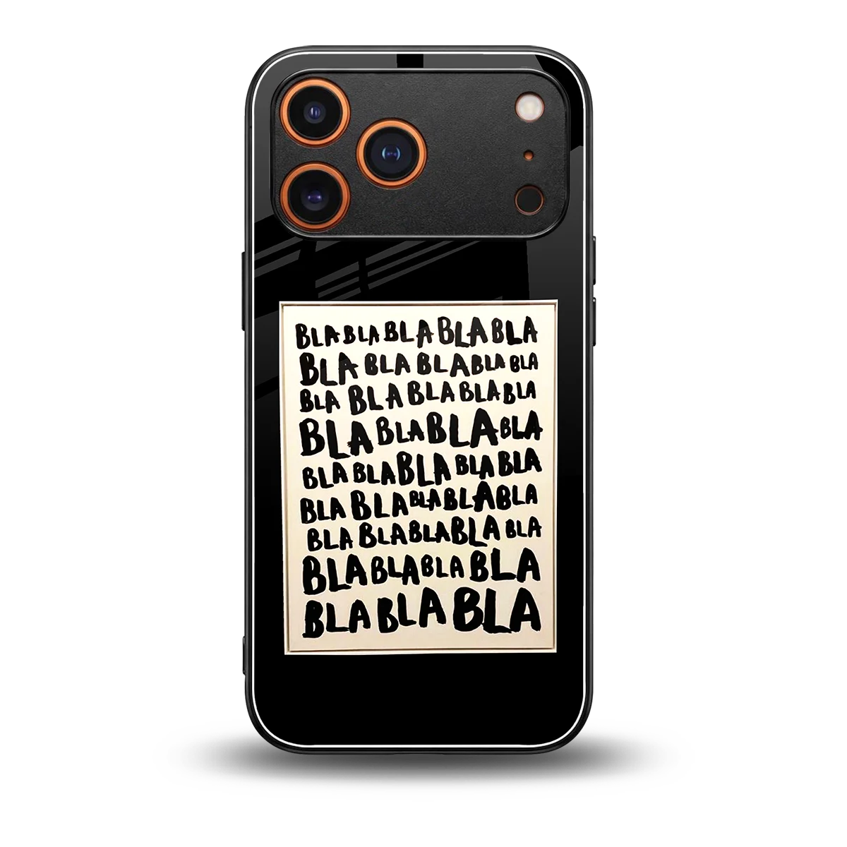 Bla Bla back phone cover | glass case for iphone 17 pro max