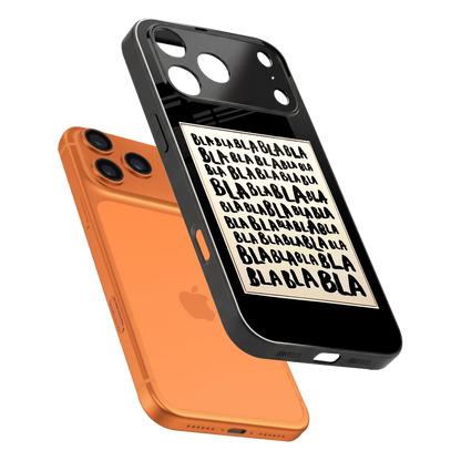 Bla Bla sleek iphone 17 pro cover with tempered glass back and TPU edges