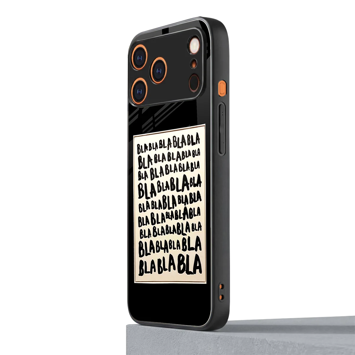 Bla Bla iphone 17 pro max mobile cover | shockproof glass phone case