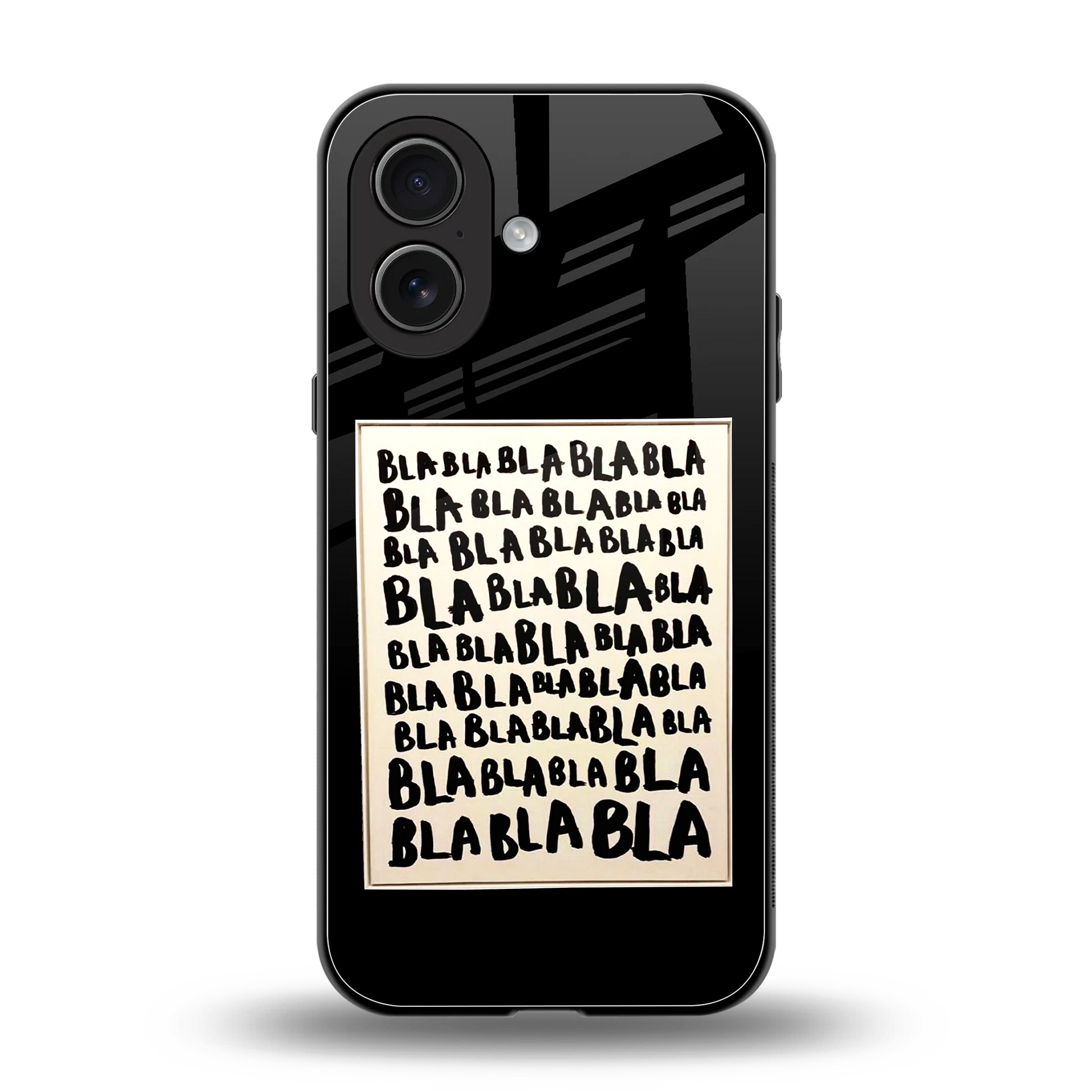 Bla Bla back phone cover | glass case for iphone 17