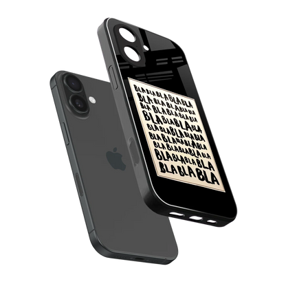 Bla Bla sleek iphone 17 cover with tempered glass back and TPU edges
