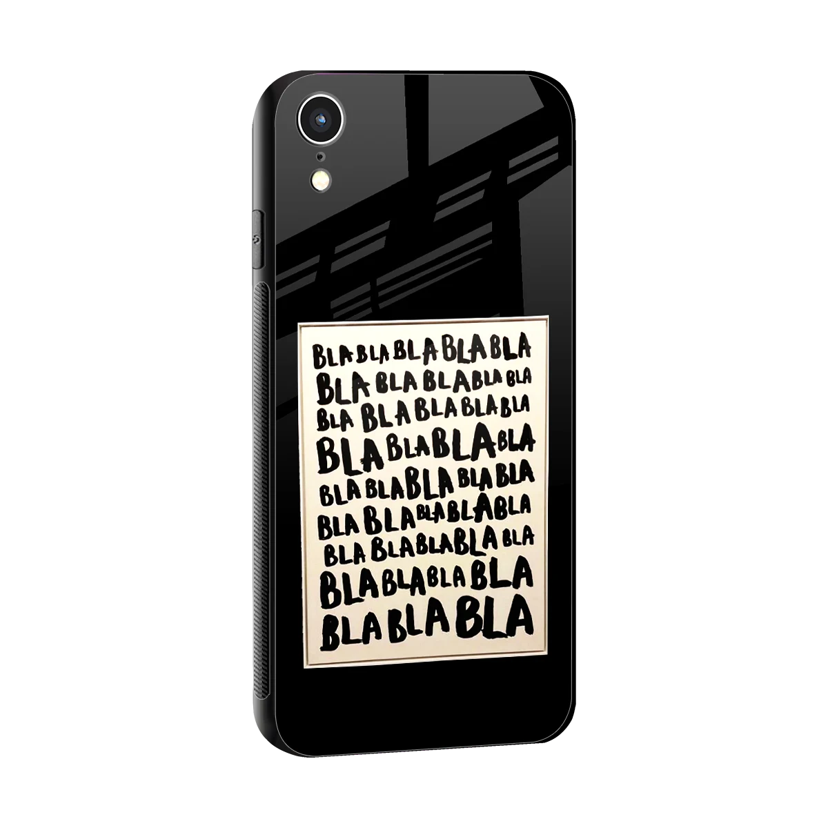 Bla Bla sleek iphone xr cover with tempered glass back and TPU edges