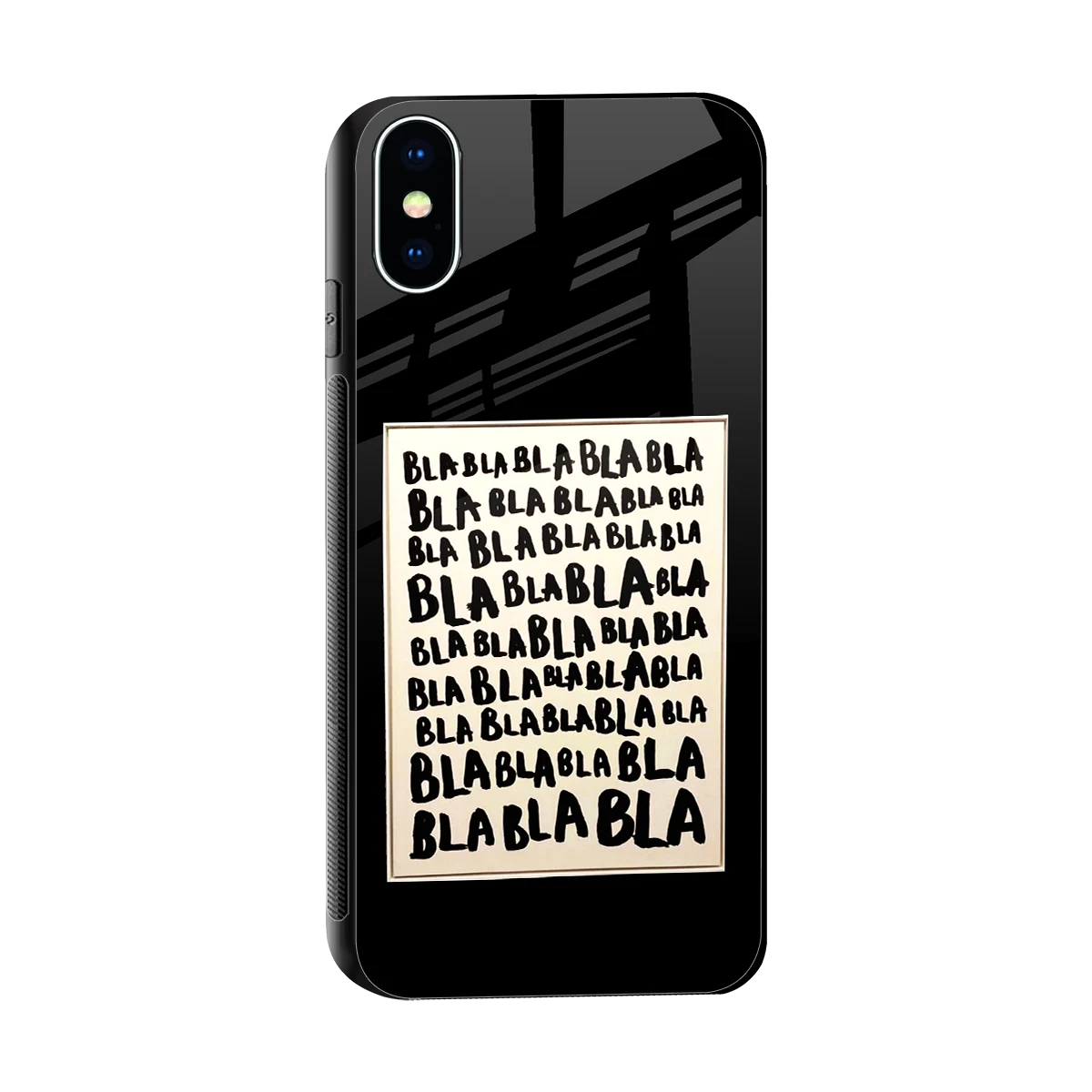 Bla Bla sleek iphone xs cover with tempered glass back and TPU edges